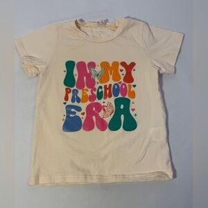 Kids Girls “In My Preschool Era” T-Shirt Top Size 110 4T/5T Graphic Tee School
